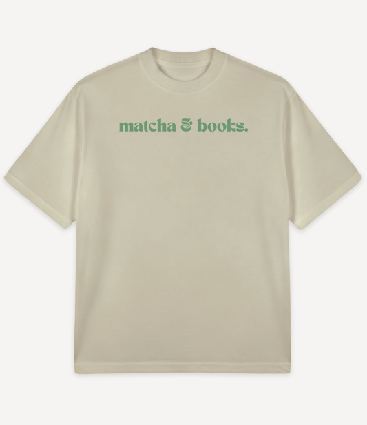 MATCHA AND BOOKS OVERSIZED T-SHIRT