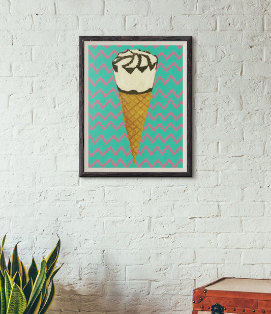 ICE CREAM POSTER IN TÜRKIS