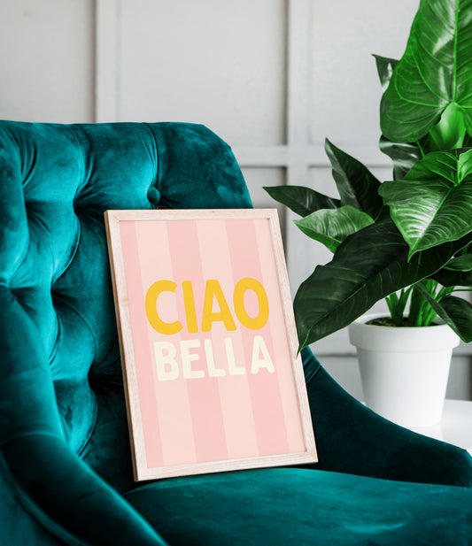 CIAO BELLA POSTER IN ROSA