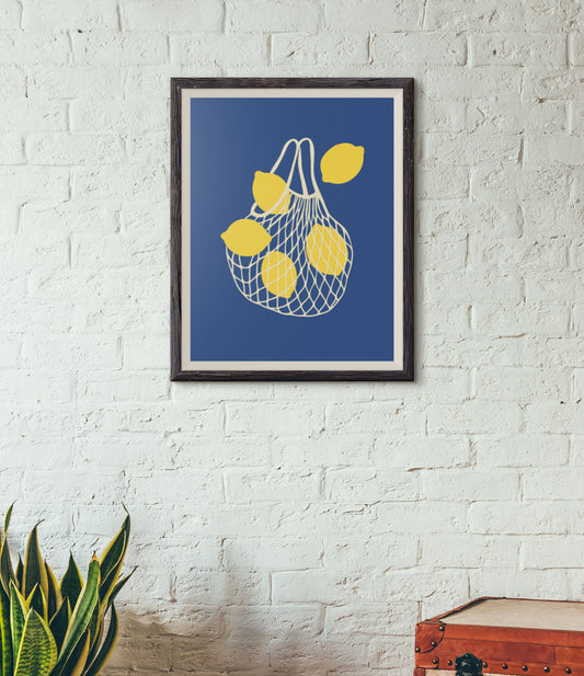 LEMON NET POSTER IN BLAU