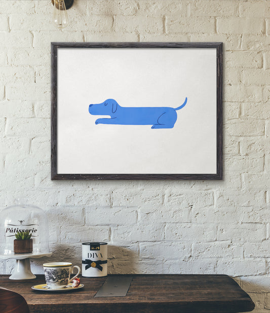 BLUE DOG LYING POSTER