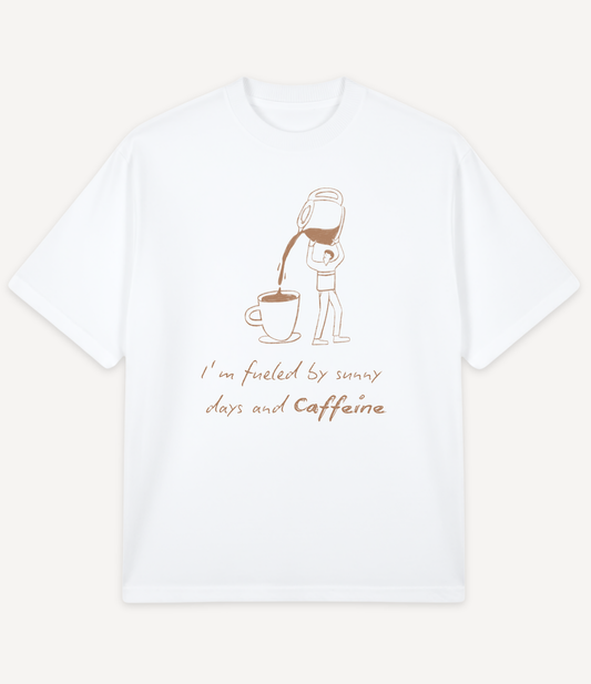 SUNNY DAYS AND CAFFEINE OVERSIZED T-SHIRT