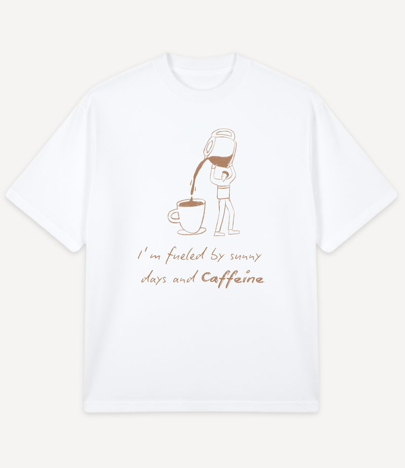 SUNNY DAYS AND CAFFEINE OVERSIZED T-SHIRT