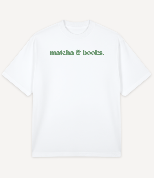 MATCHA AND BOOKS OVERSIZED T-SHIRT