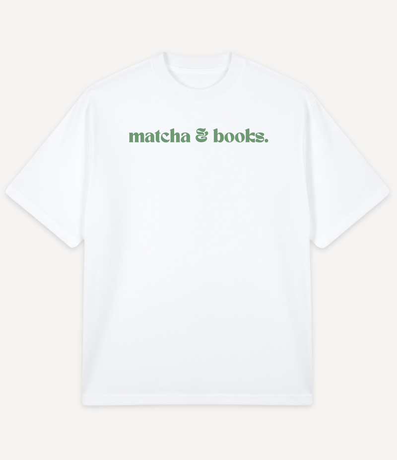 MATCHA AND BOOKS OVERSIZED T-SHIRT