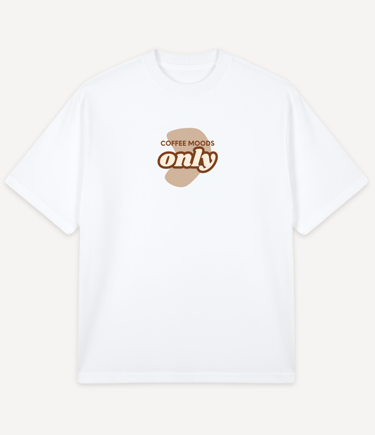 COFFEE MOODS ONLY OVERSIZED T-SHIRT BROWN