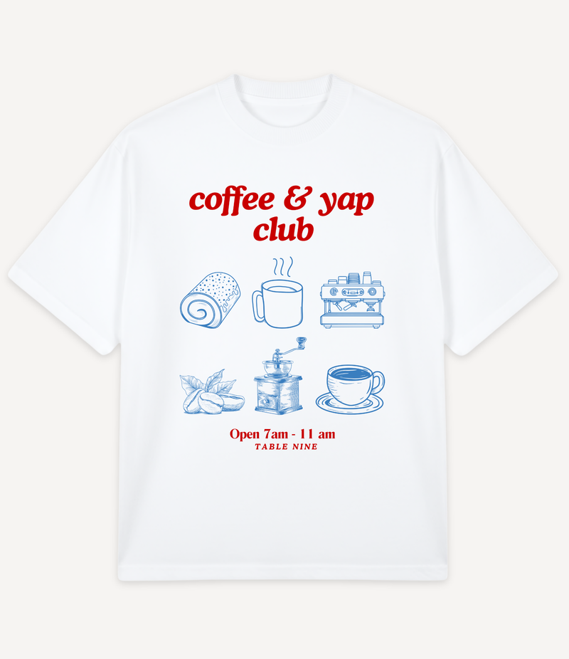 COFFEE & YAP CLUB OVERSIZED T-SHIRT