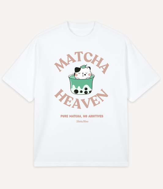 CUTE MATCHA CAT OVERSIZED T-SHIRT