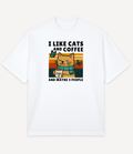 I LIKE CATS AND COFFEE OVERSIZED T-SHIRT - Image 1