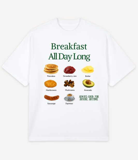 BREAKFAST ALL DAY LONG OVERSIZED T-SHIRT