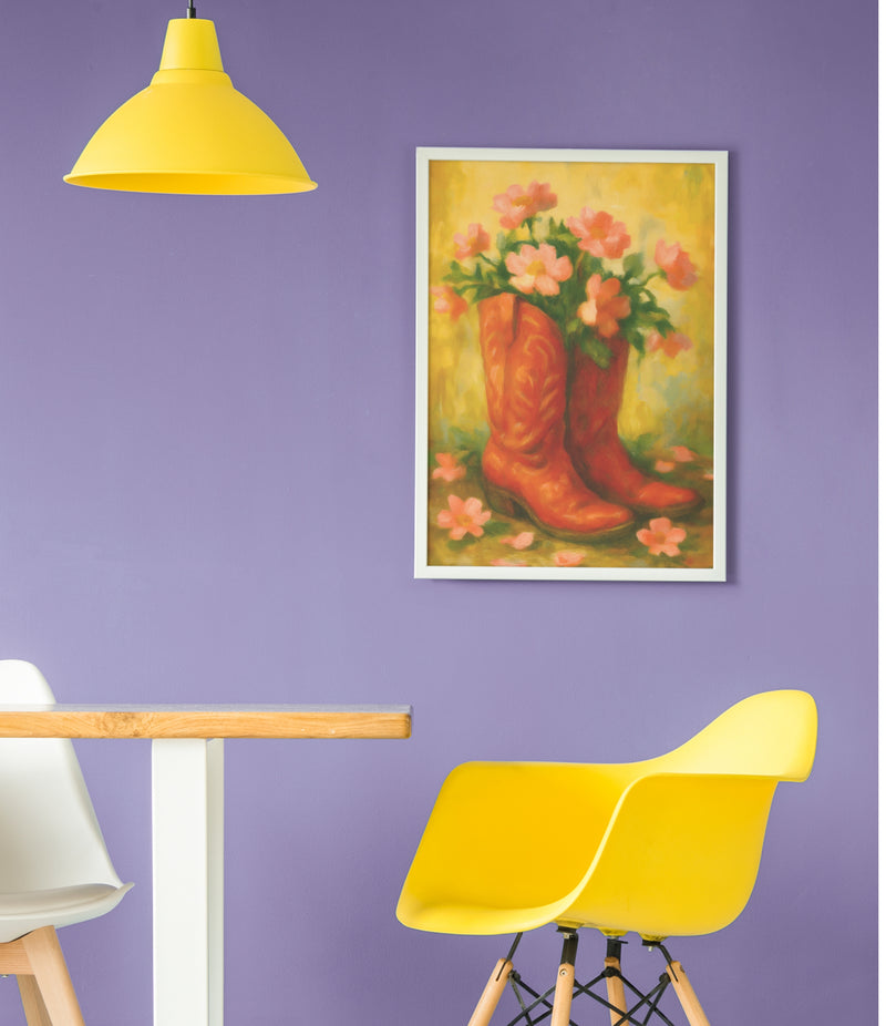 RED FLORAL BOOTS POSTER