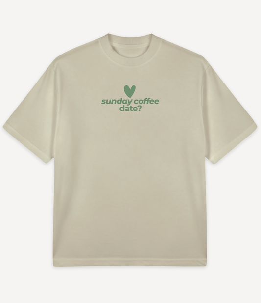 SUNDAY COFFEE DATE FRONT OVERSIZED T-SHIRT