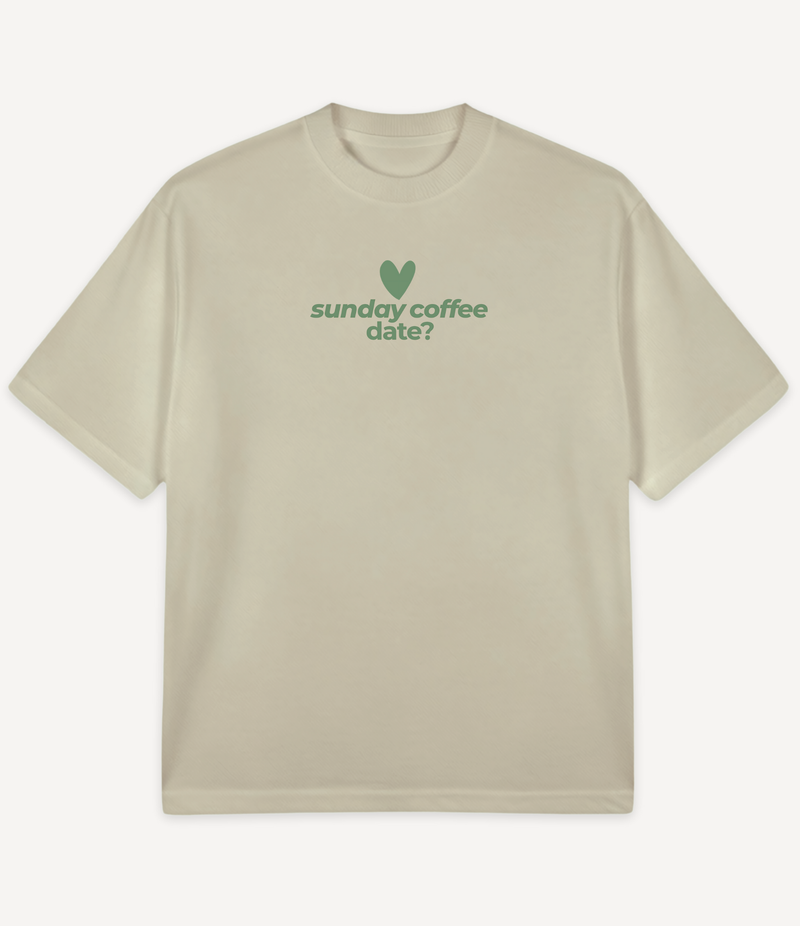 SUNDAY COFFEE DATE FRONT OVERSIZED T-SHIRT