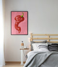 DANCING CHILLI PEPPER POSTER IN PINK - Image 2