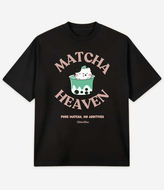 CUTE MATCHA CAT OVERSIZED T-SHIRT