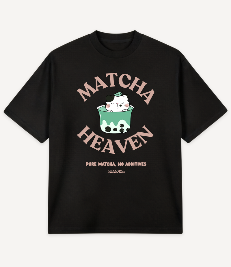 CUTE MATCHA CAT OVERSIZED T-SHIRT