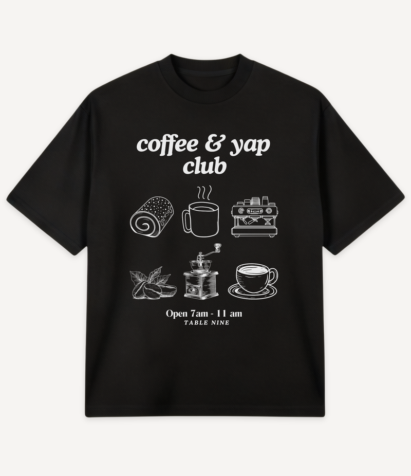 COFFEE & YAP CLUB OVERSIZED T-SHIRT