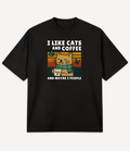 I LIKE CATS AND COFFEE OVERSIZED T-SHIRT - Image 4
