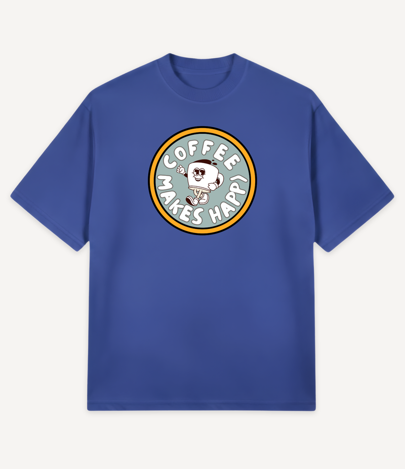 COFFEE MAKES HAPPY OVERSIZED T-SHIRT