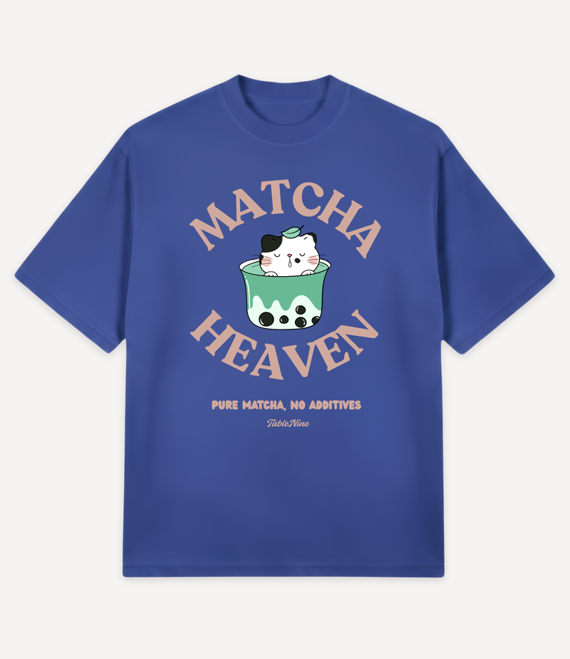 CUTE MATCHA CAT OVERSIZED T-SHIRT