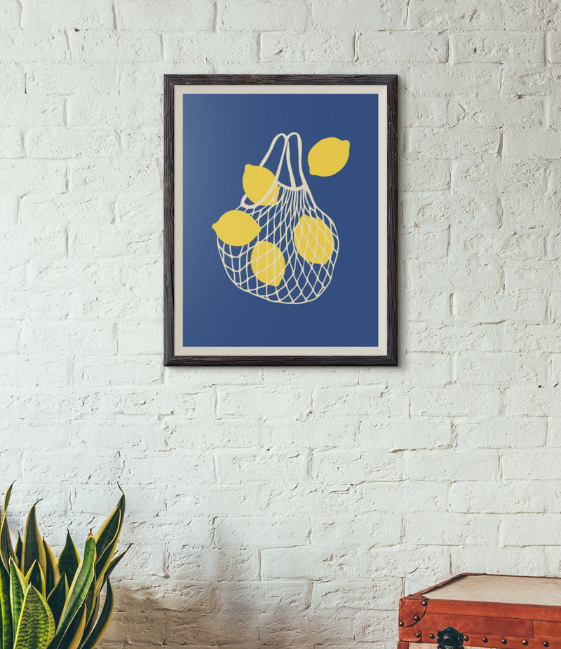 LEMON NET POSTER IN BLAU