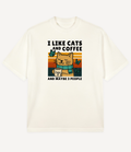 I LIKE CATS AND COFFEE OVERSIZED T-SHIRT - Image 2