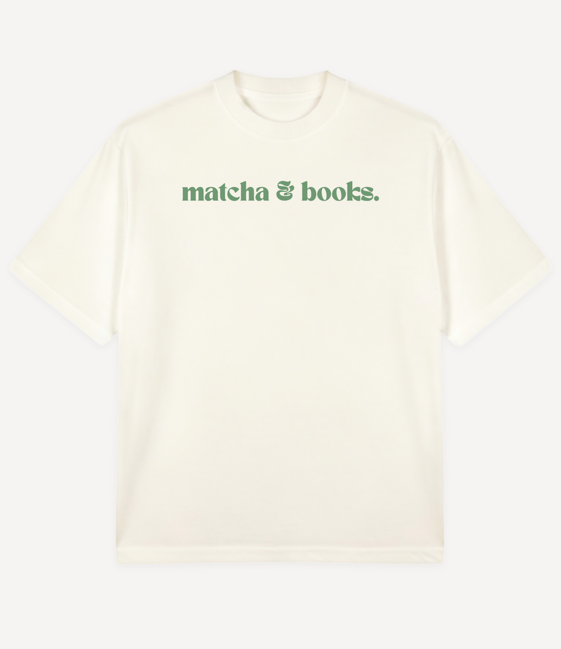 MATCHA AND BOOKS OVERSIZED T-SHIRT