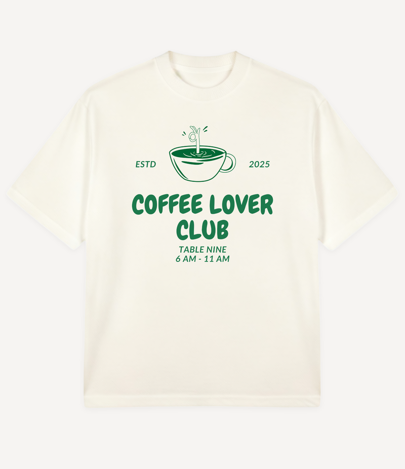 COFFEE LOVER CLUB 2025 OVERSIZED T-SHIRT
