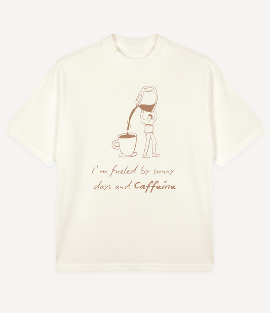 SUNNY DAYS AND CAFFEINE OVERSIZED T-SHIRT