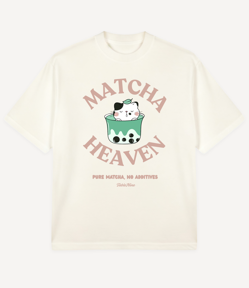 CUTE MATCHA CAT OVERSIZED T-SHIRT
