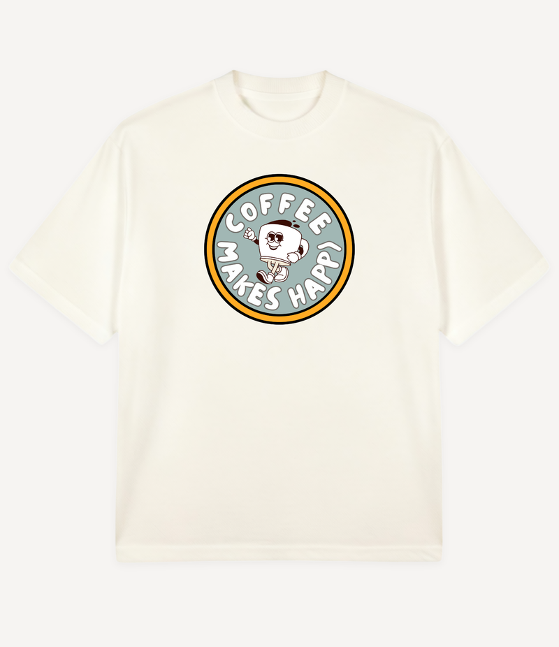 COFFEE MAKES HAPPY OVERSIZED T-SHIRT