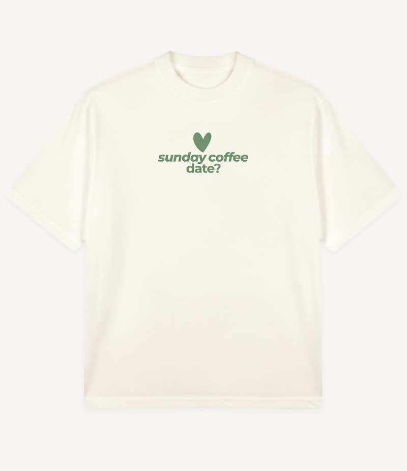 SUNDAY COFFEE DATE FRONT OVERSIZED T-SHIRT