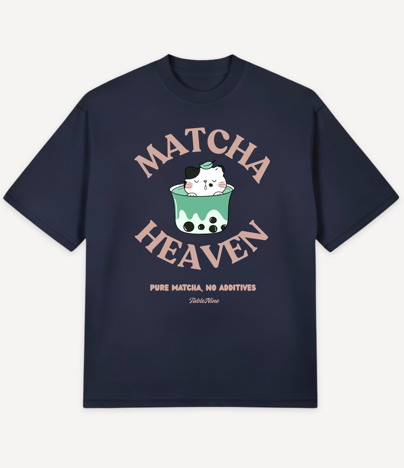 CUTE MATCHA CAT OVERSIZED T-SHIRT