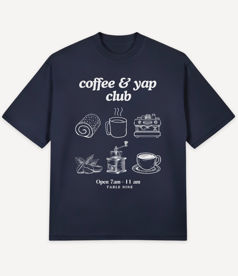 COFFEE & YAP CLUB OVERSIZED T-SHIRT