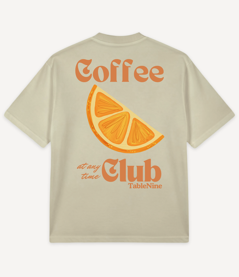 ORANGE COFFEE CLUB OVERSIZED T-SHIRT