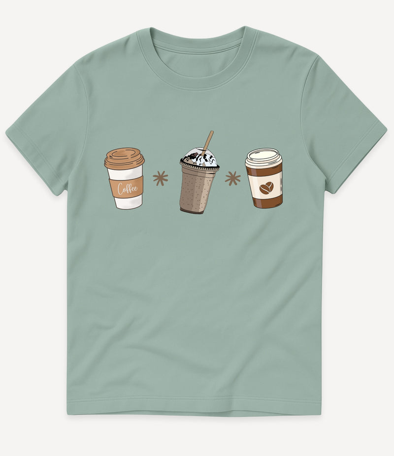 3 COFFEE CUPS T-SHIRT