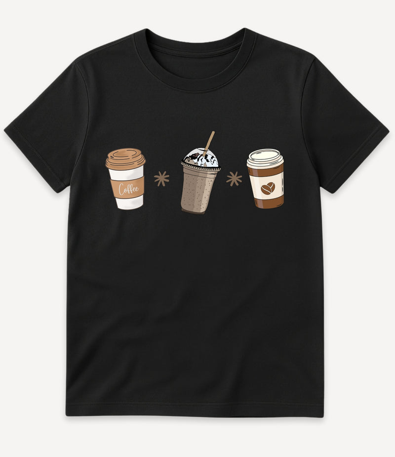 3 COFFEE CUPS T-SHIRT