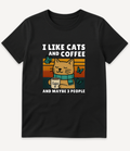 I LIKE CATS AND COFFEE T-SHIRT - Image 2
