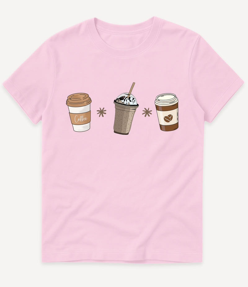3 COFFEE CUPS T-SHIRT