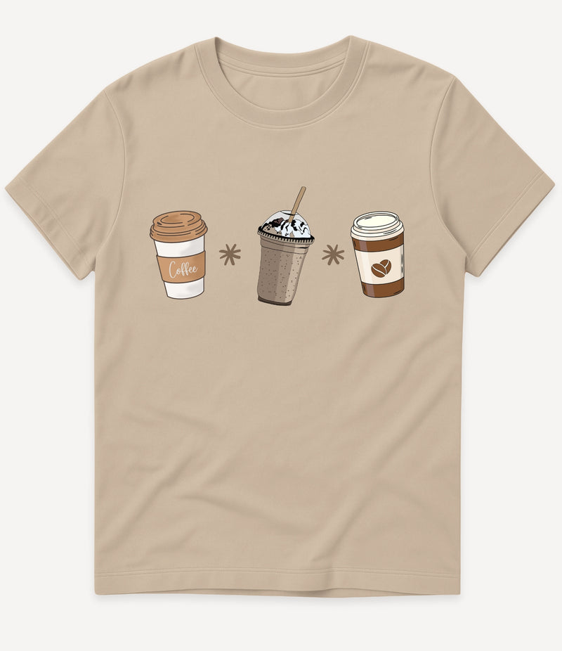 3 COFFEE CUPS T-SHIRT