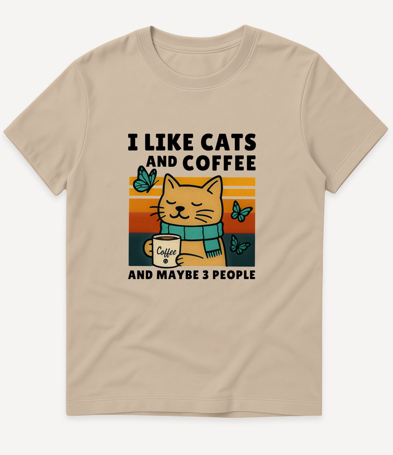 I LIKE CATS AND COFFEE T-SHIRT