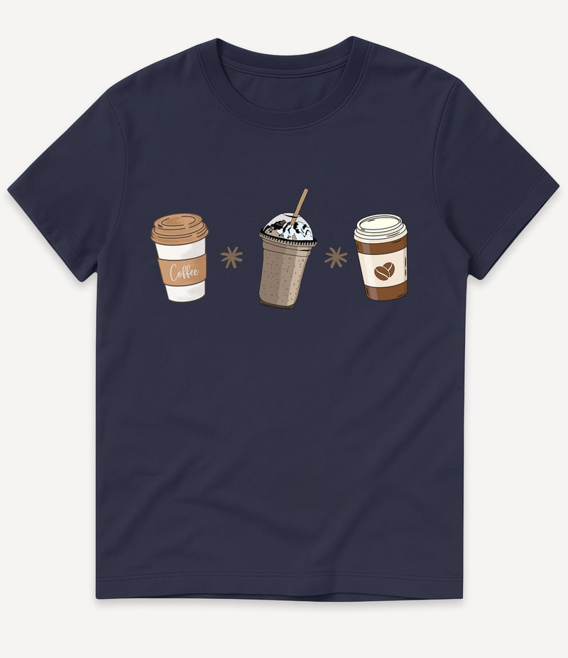 3 COFFEE CUPS T-SHIRT