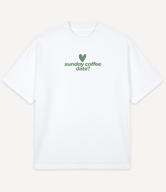 SUNDAY COFFEE DATE FRONT OVERSIZED T-SHIRT