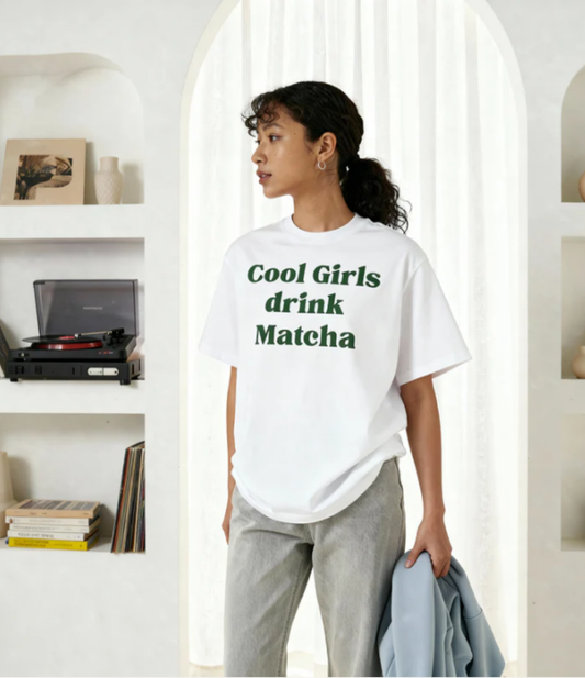 COOL GIRLS DRINK MATCHA OVERSIZED T-SHIRT