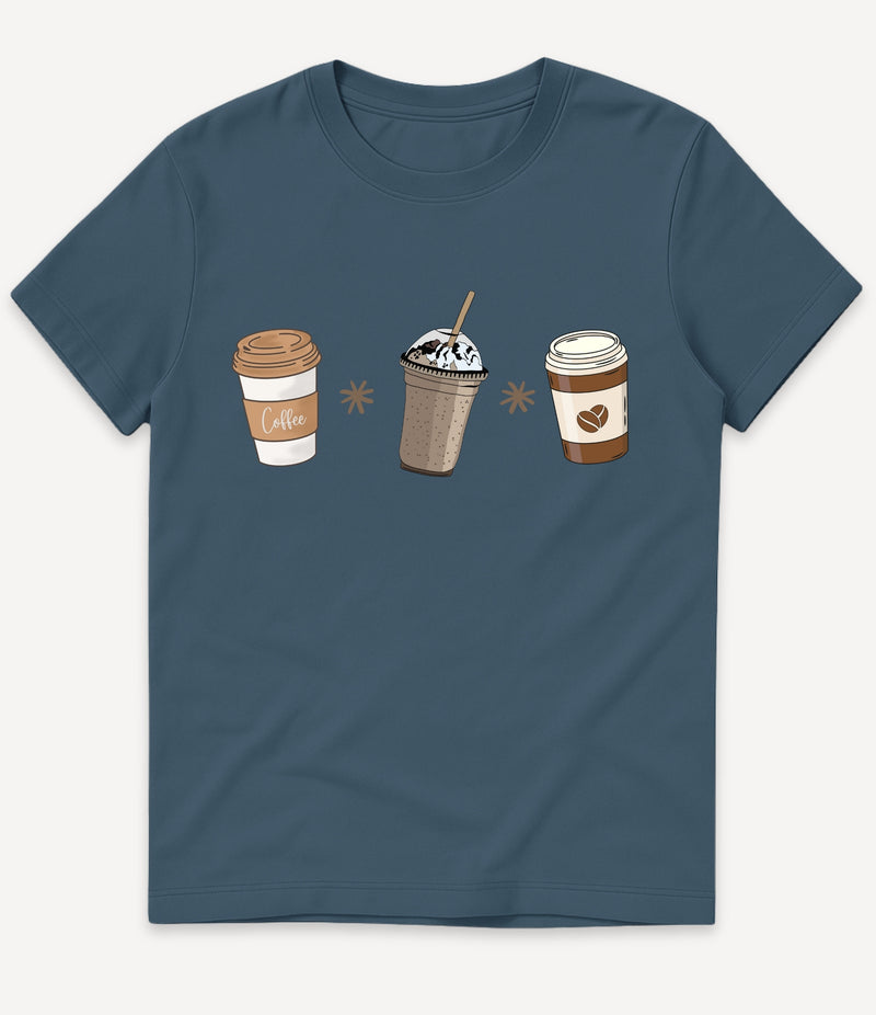 3 COFFEE CUPS T-SHIRT