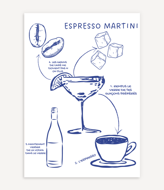 ESPRESSO MARTINI BLUE POSTER