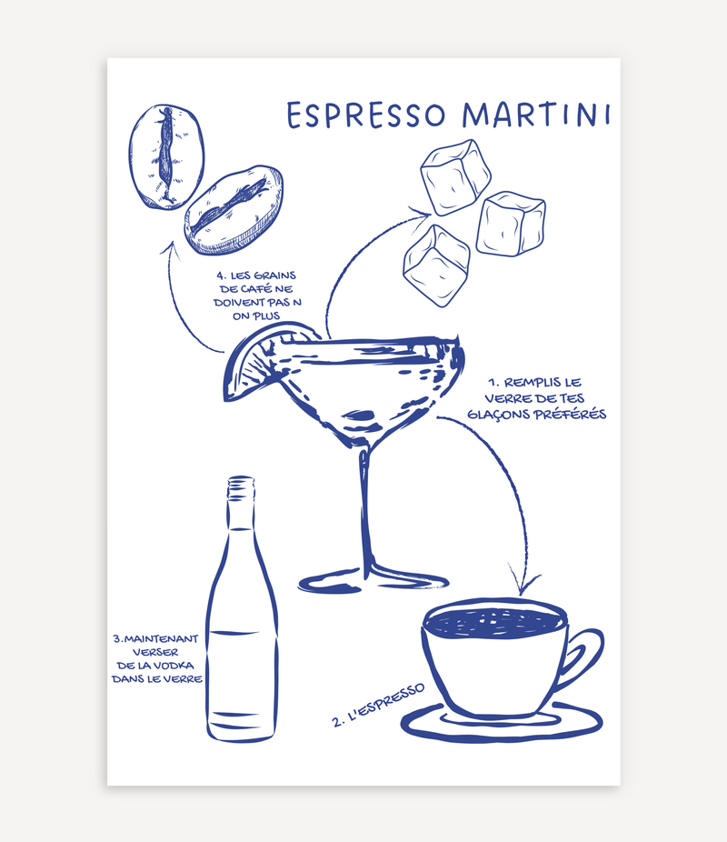 ESPRESSO MARTINI BLUE POSTER