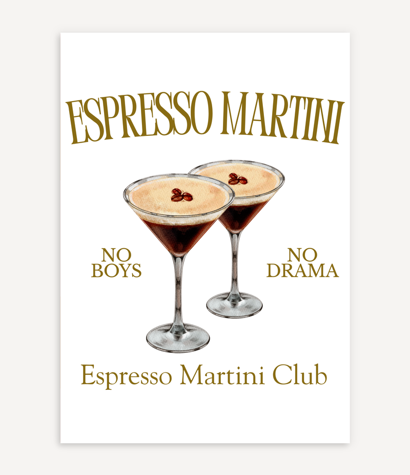ESPRESSO MARTINI CLUB BROWN POSTER