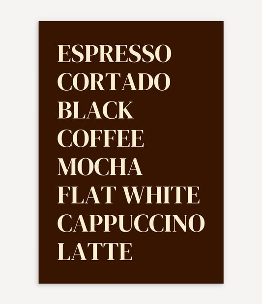 BROWN COFFEE POSTER