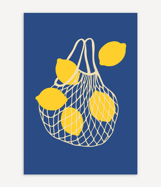 LEMON NET POSTER IN BLAU